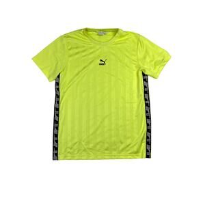 Puma Men's Green Jersey T-shirt,‎ Black Striping, Sz L